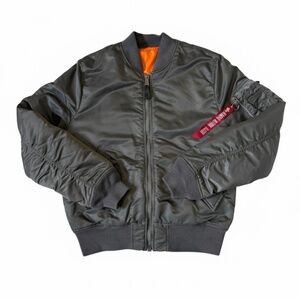 Alpha Industries MA-1 Flight Jacket Bomber Slim Fit Gunmetal Grey Large